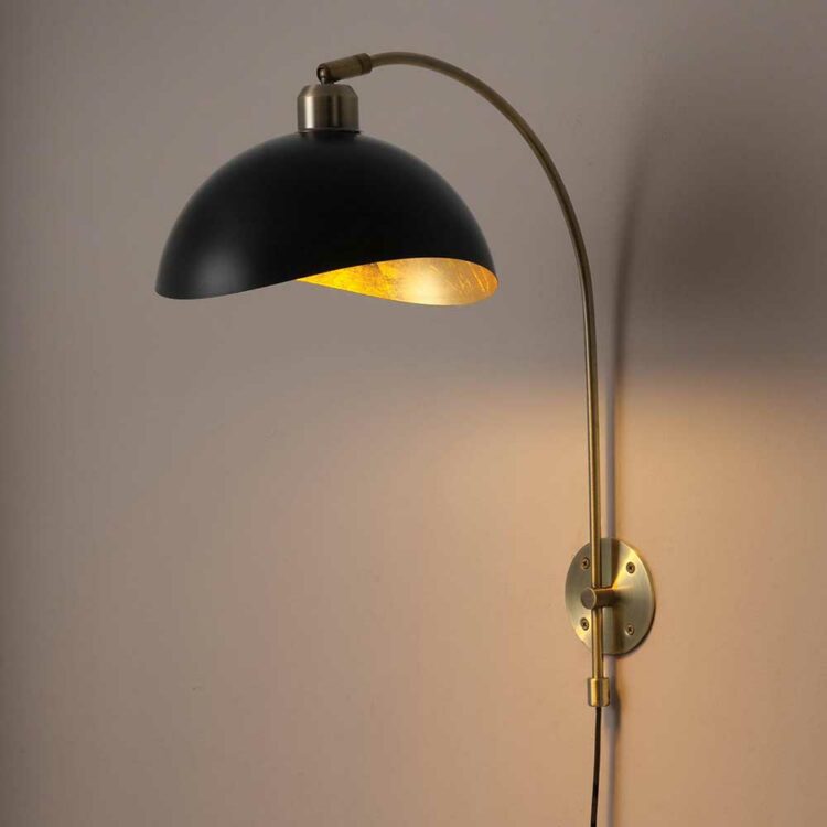 Black & Brass Wall Lamp