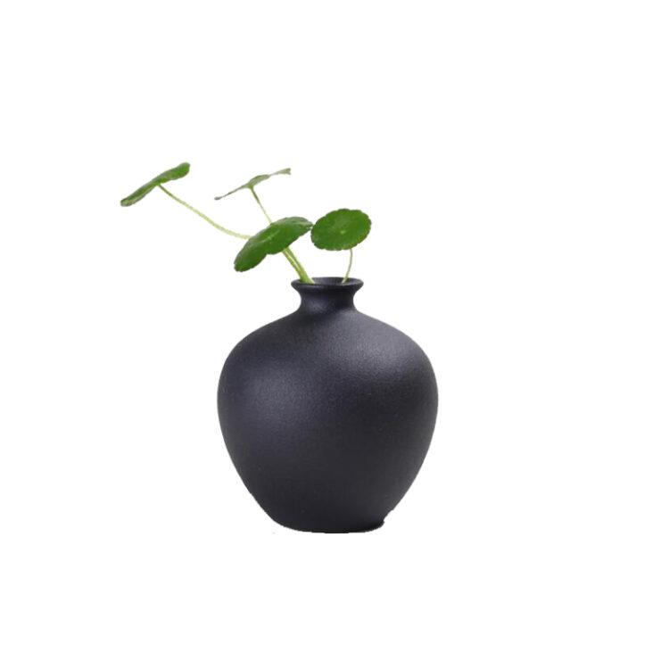 Matte Black Ceramic Vase